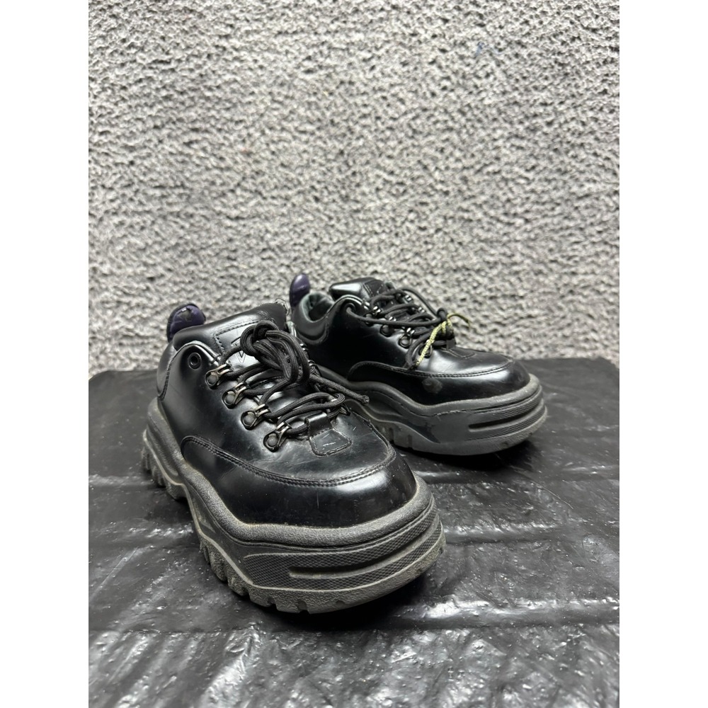 Eytys Angel Lace Up Leather Chunky Platform Sneakers Black Womens Size 6 US